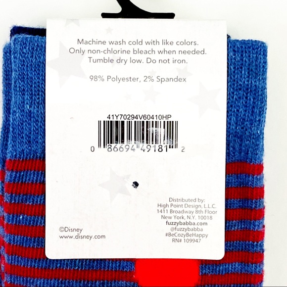 🆕 Disney Mickey Mouse Red White Blue Crew Socks - Picture 7 of 7